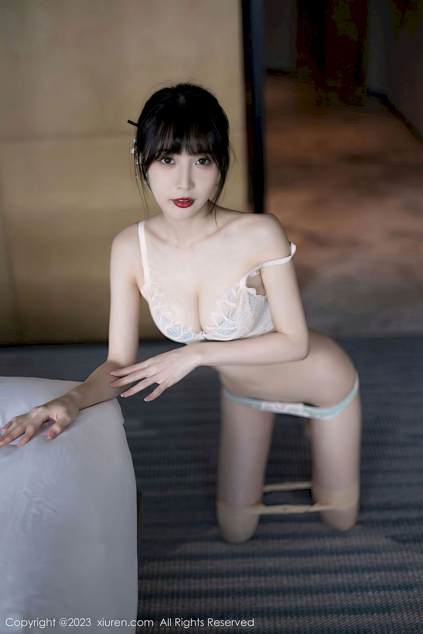 林星阑 - 短款旗袍+原色丝袜海南旅拍