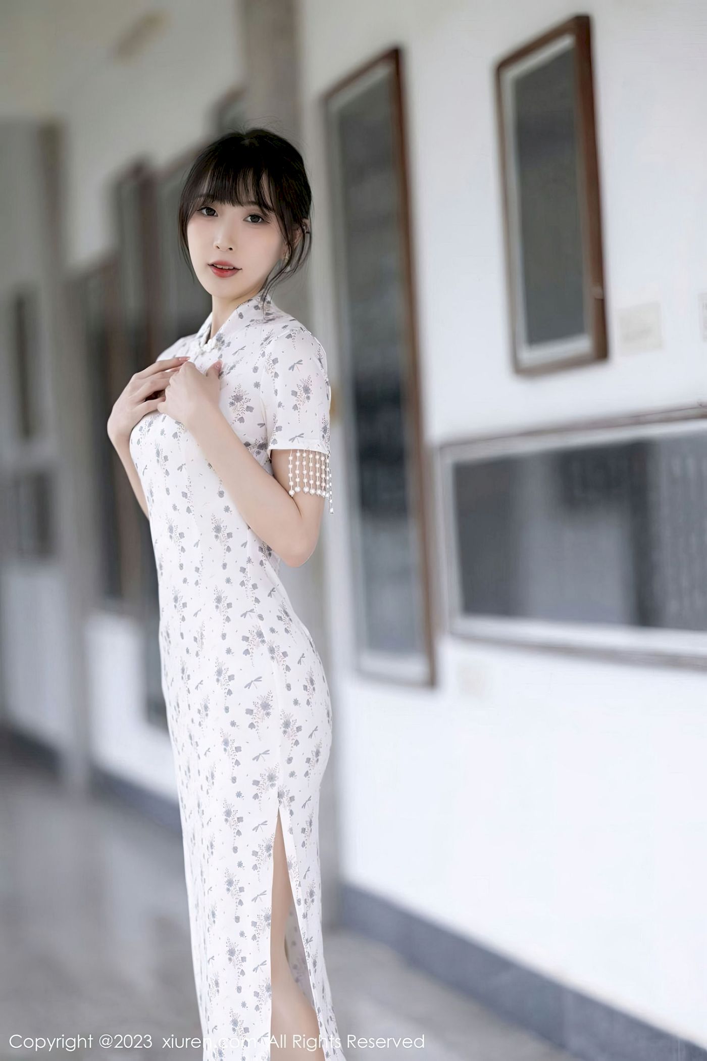 林星阑 - 短款旗袍+原色丝袜海南旅拍