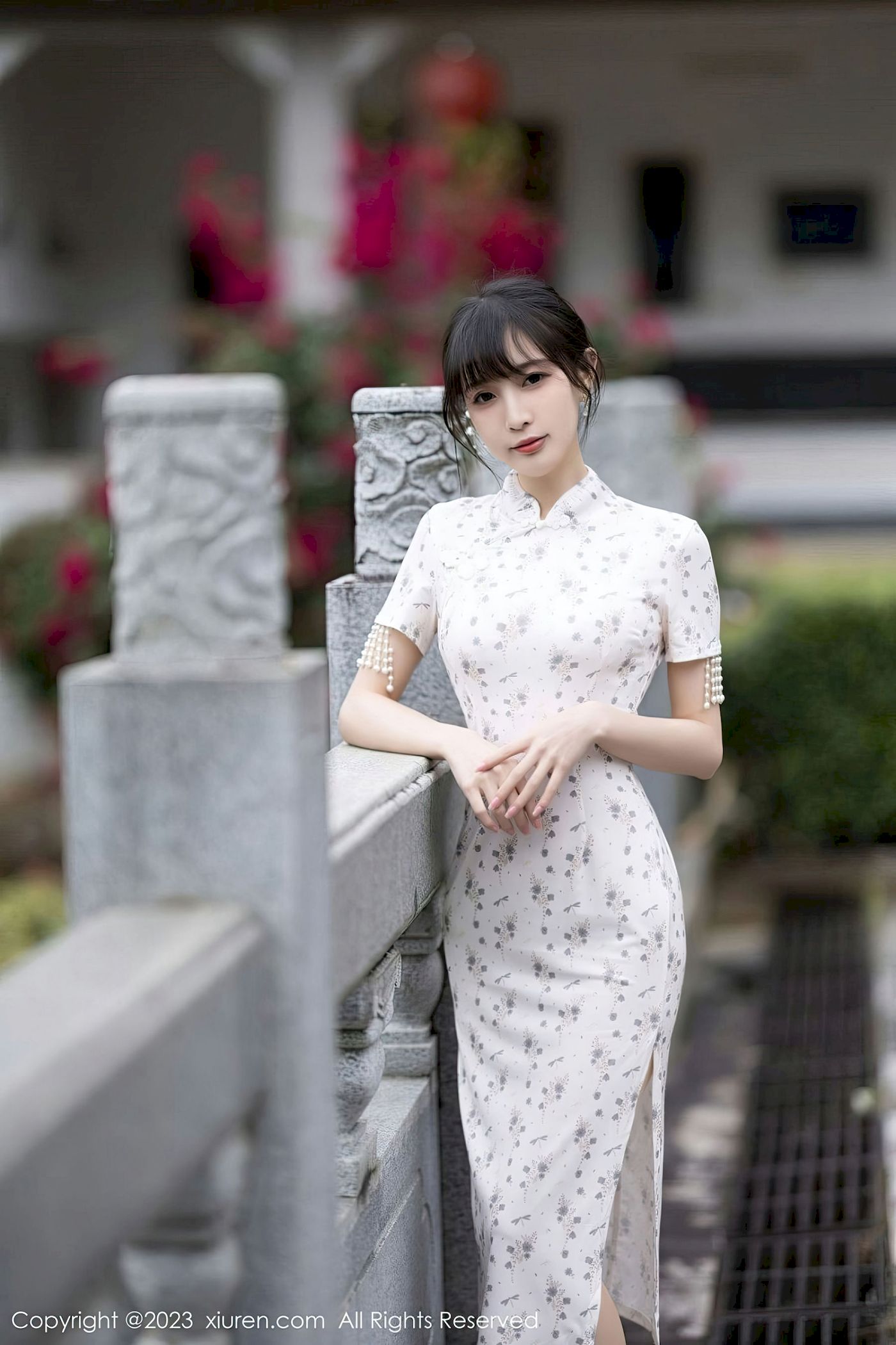 林星阑 - 短款旗袍+原色丝袜海南旅拍