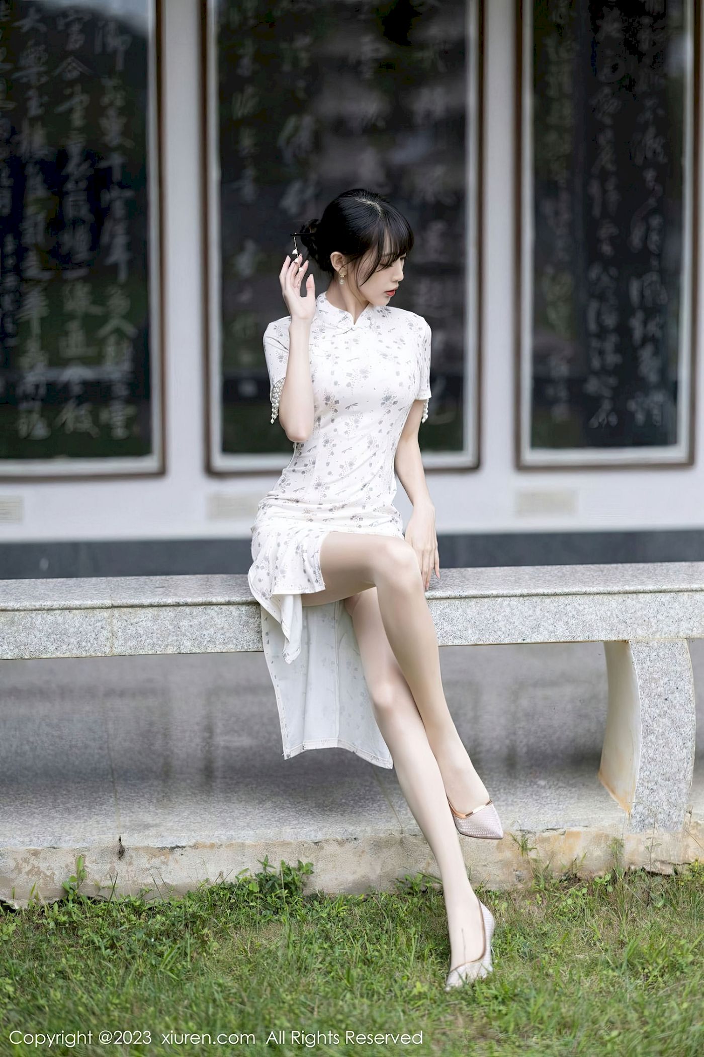 林星阑 - 短款旗袍+原色丝袜海南旅拍